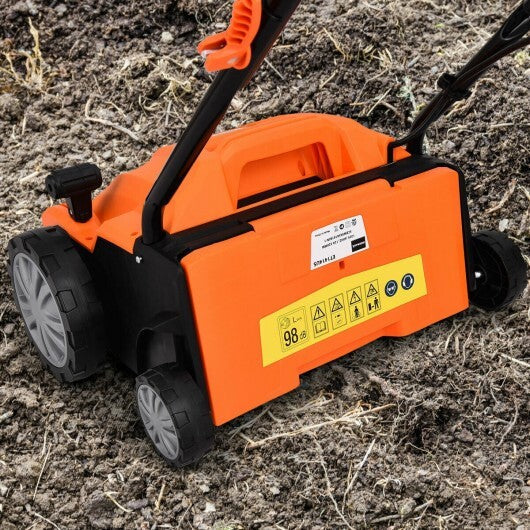 13 Inch 12 Amp Electric Scarifier with Collection Bag and Removable Blades-Green