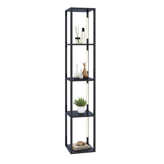 64 Inches Floor Lamp with 3-Level Dimmable LED Bulbs and Rotatable LED Poles-Walnut