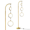3-Circle Dimmable LED Floor Lamp with Foot Pedal Switch 3 Color Temperatures-Golden