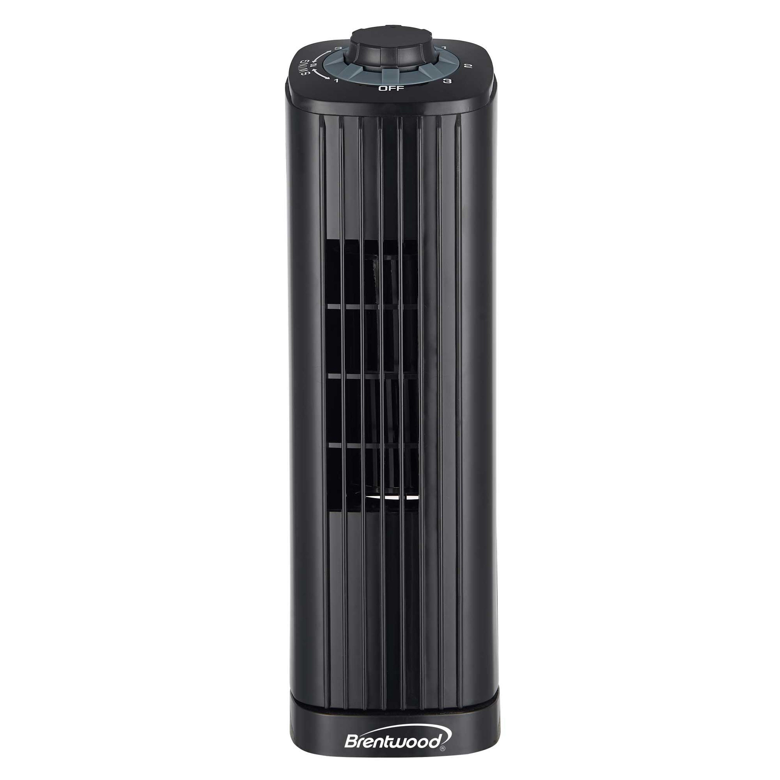 Brentwood 14 Inch 3-Speed Oscillating Portable Tower in Black