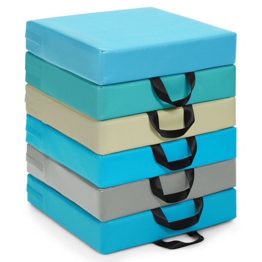 6 Pieces 15 Inches Square Toddler Floor Cushions Flexible Soft Foam Seating with Handles-Multicolor