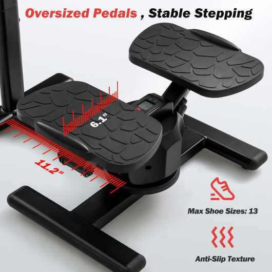 Steppers for Exercise Twist Stair Stepper Workout Equipmen-Black