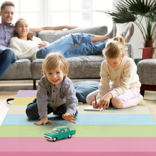 PU Leather Tri-Folding Gymnastics Tumbling Mat with Carrying Handles for Kids