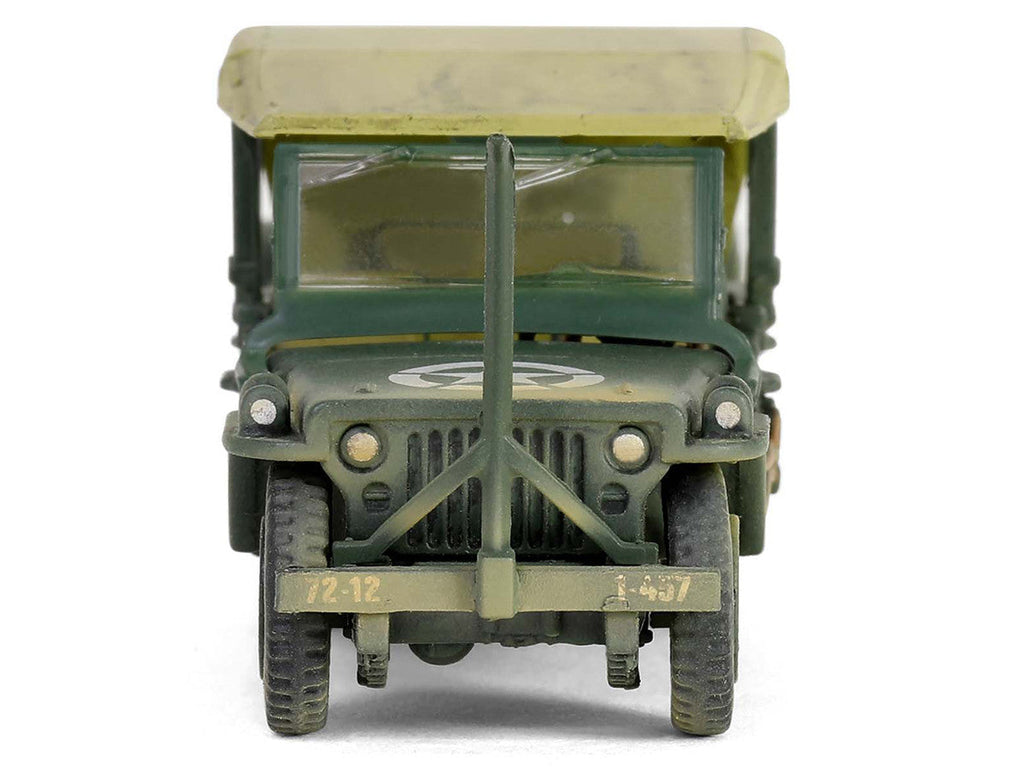 Willys MB Jeep with Trailer Olive Drab (Weathered) with Driver Figure "United States Army" "Mini AFV" Series 1/64 Diecast Model by Forces of Valor