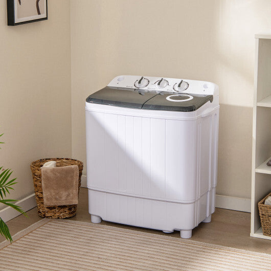 17.6 lbs Portable Washing Machine with Drain Pump-Blue