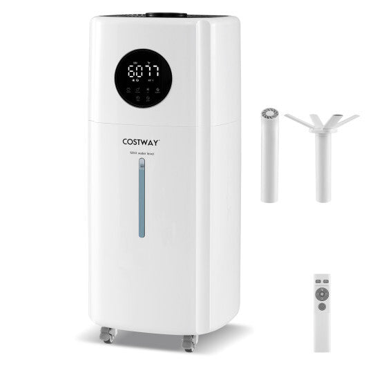 5.5Gal Humidifier with 360 Nozzles and Wheels for Large Room-White
