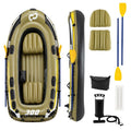 Inflatable Boat 3-Person Fishing Raft Set with Oars and Pump-Green
