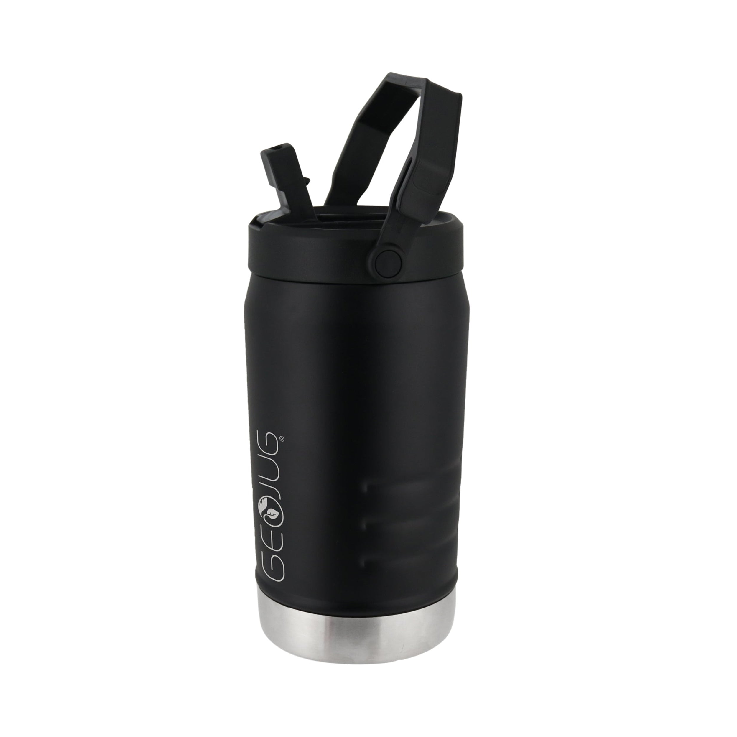 Brentwood GeoJug 40 Ounce Stainless Steel Insulated Water Bottle in Black with Sports Lid