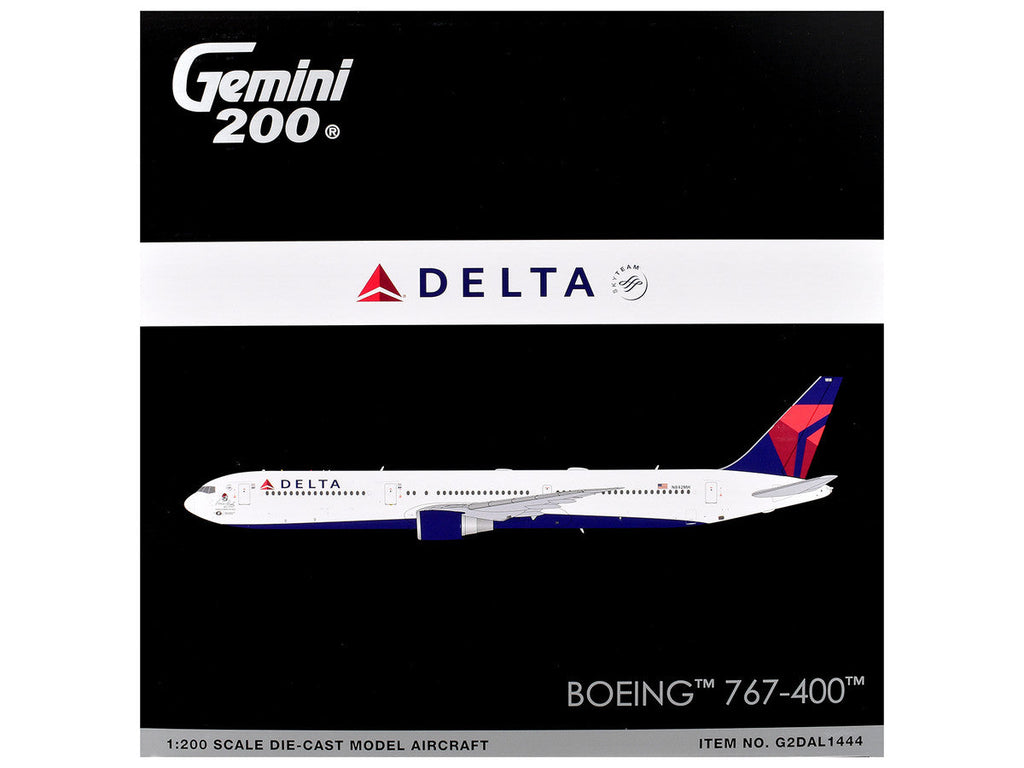 Boeing 767-400ER Commercial Aircraft "Delta Air Lines" (N482MH) White with Blue and Red Tail "Gemini 200" 1/200 Diecast Model Airplane by GeminiJets