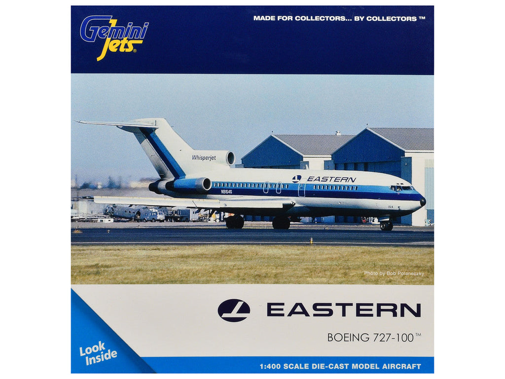 Boeing 727-100 Commercial Aircraft "Eastern Air Lines" (N8164G) White with Blue Stripes 1/400 Diecast Model Airplane by GeminiJets
