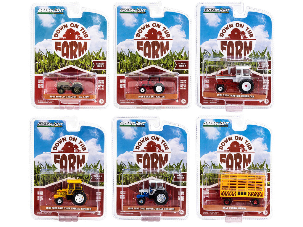 "Down on the Farm" Series Set of 6 pieces Release 7 1/64 Diecast Models by Greenlight