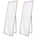 Set of 2 - Gold 65-inch Full Length Freestanding Floor Mirror with Stand