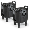 Insulated Beverage Dispensers Set of 2 Hot and Cold Drink Server Carriers with Ergonomic Handles-Black