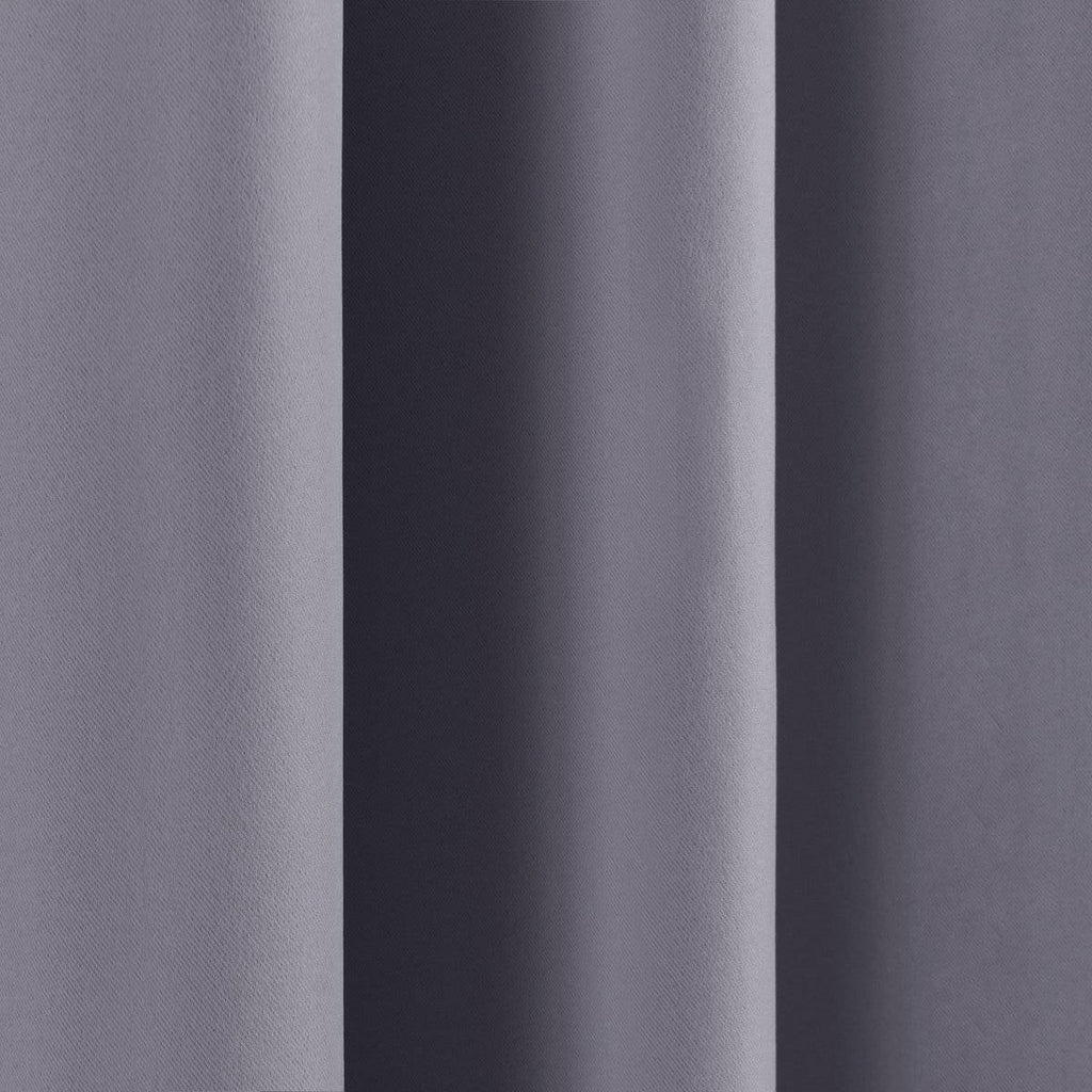 52 x 63 inch Solid Grey Thermal Blackout Curtain Panels - Set of 2