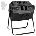 43 Gallon Composting Tumbler Compost Bin with Dual Rotating Chamber