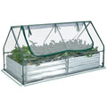 6 x 3 x 3 Feet Galvanized Raised Garden Bed with Greenhouse-Silver