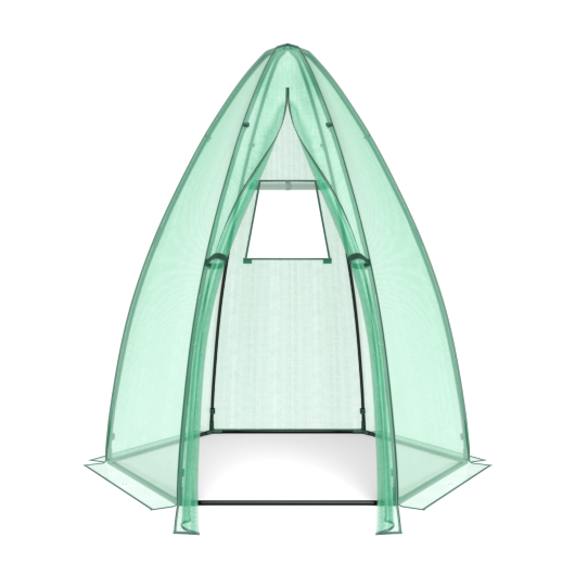 5.5 x 5.5 x 6 Feet Portable Mini Greenhouse with All-Weather PE Cover - Color: Green
