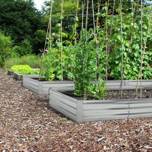 Metal Galvanized Raised Garden Bed with Open-Ended Base-6 x 3 ft - Color: Silver - Size: 6 x 3 ft