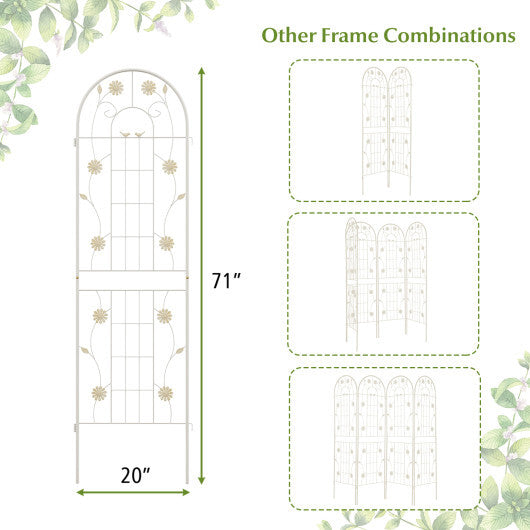 2 Pack 71 x 20 Inch Metal Garden Trellis Rustproof Plant Support for Climbing Plants-Green