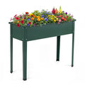 Elevated Metal Raised Garden Bed with Legs and Drainage Holes-Green
