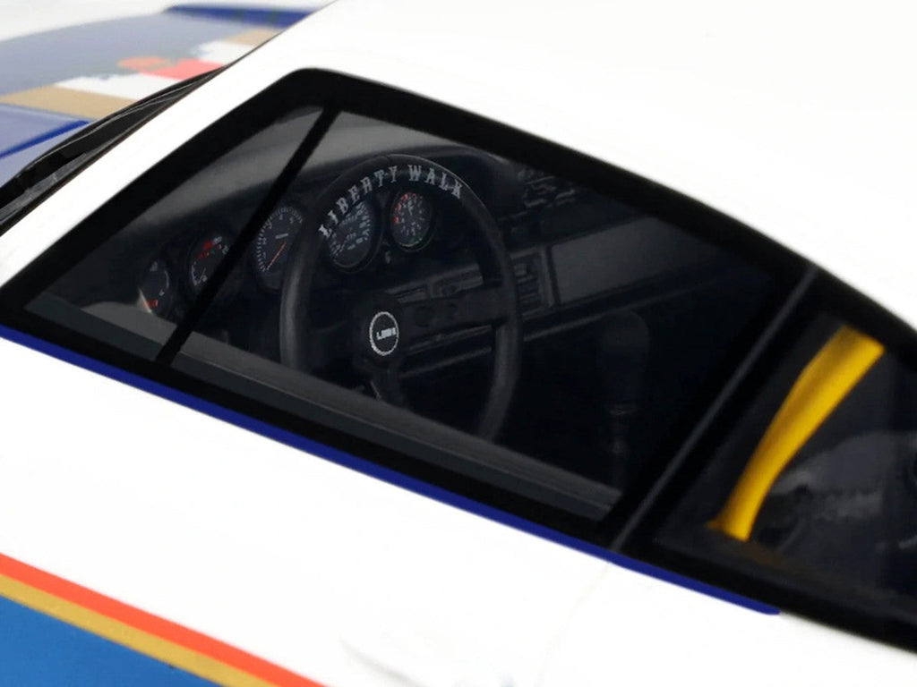 2023 RWB x Liberty Walk 993 #2 White and Blue Metallic with Graphics 1/18 Model Car by GT Spirit