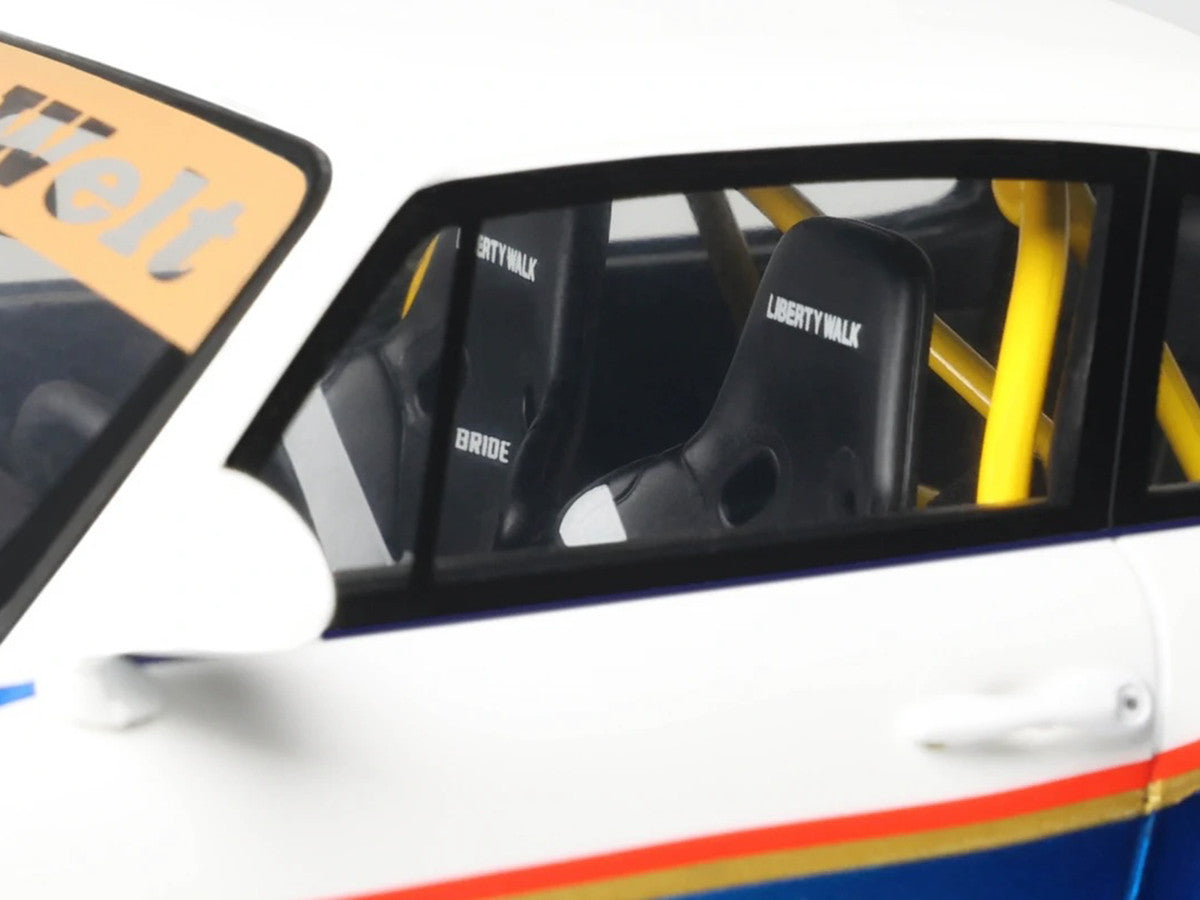 2023 RWB x Liberty Walk 993 #2 White and Blue Metallic with Graphics 1/18 Model Car by GT Spirit
