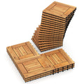 12" x 12" Indoor Outdoor Floor Tiles for Patio Balcony Backyard Porch Poolside-Natural