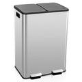 2 x 8 Gal Dual Compartment Trash Can-White