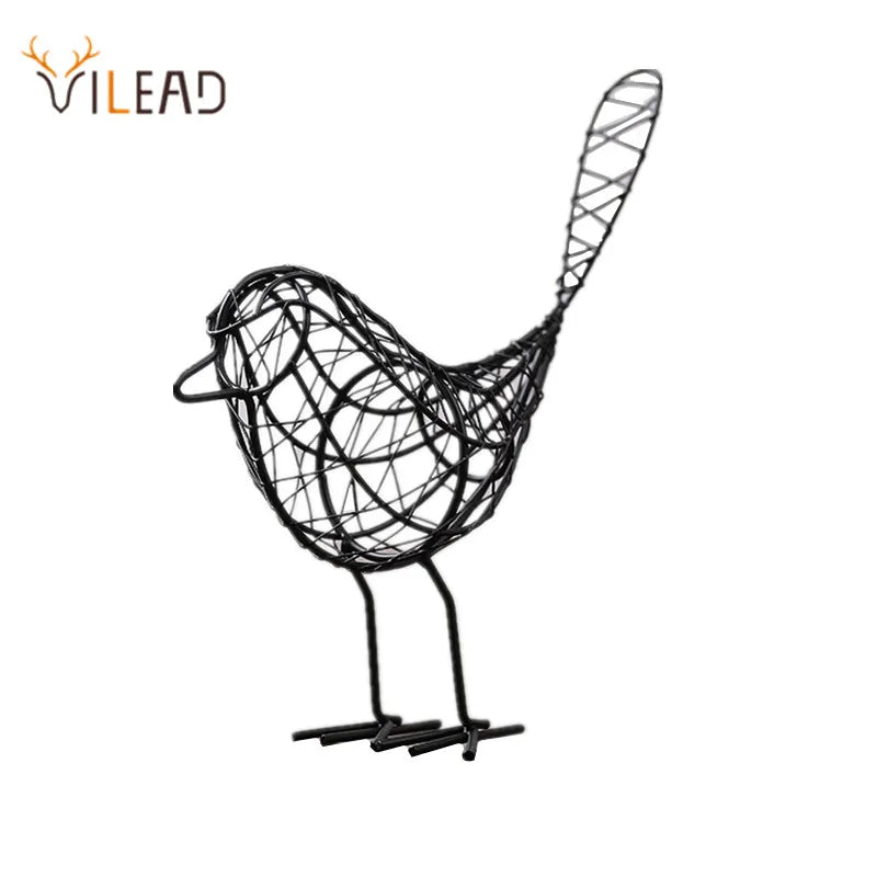 DecorBites™ Iron Bird Figurines: Nordic Abstract Statue for Home Decor, Living Room, Desk