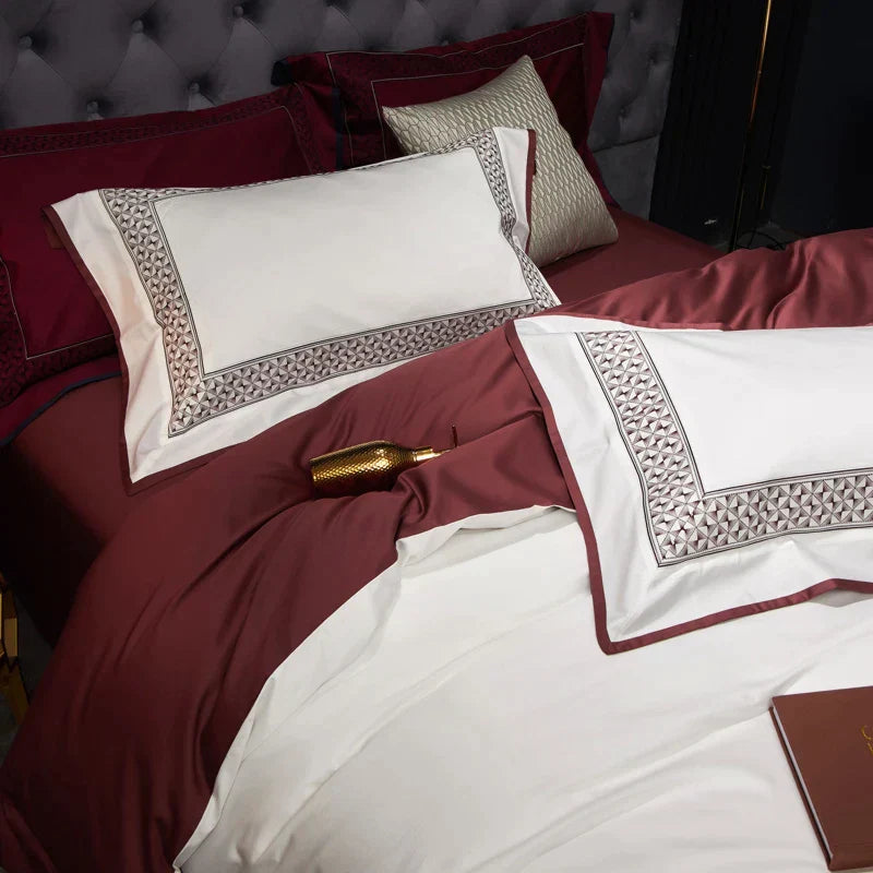 DecorBites™ Luxe Egyptian Cotton Bedding Set: Duvet Cover, Bed Sheet, 2 Pillow Sham