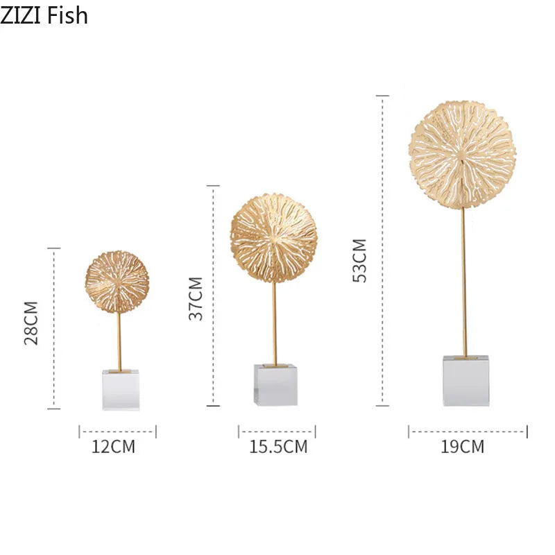 DecorBites™ Golden Lotus Sculpture Metal Crafts Modern Minimalist Decor Statue