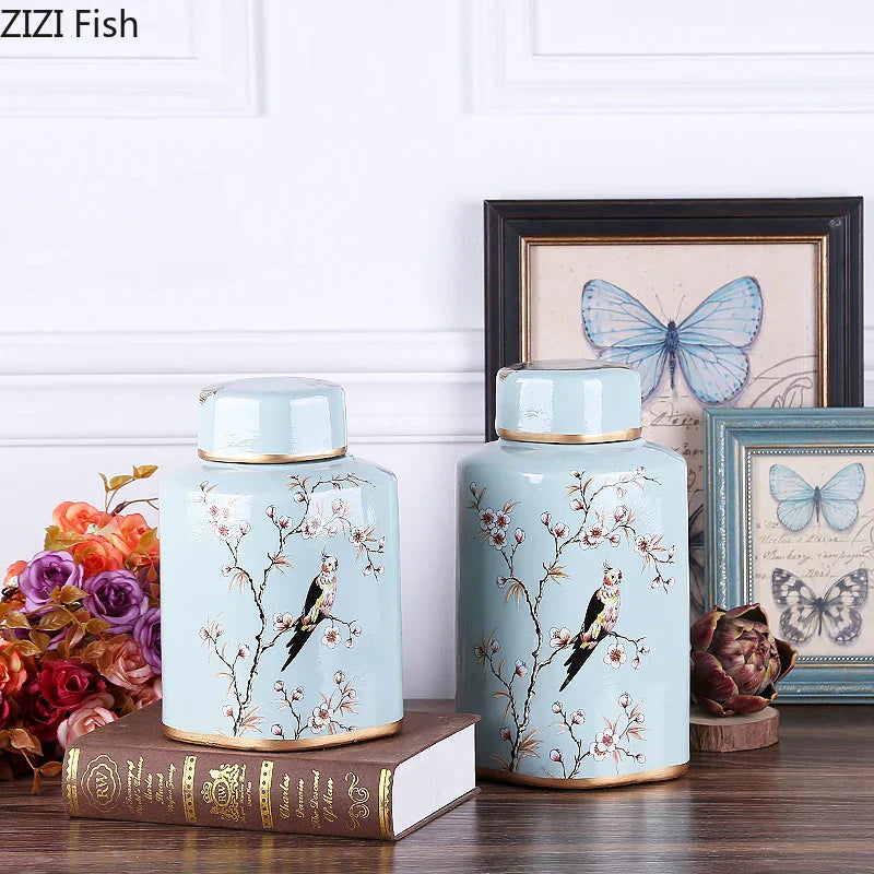 DecorBites™ Country Ceramic Vase: Floral Home Decor Jar for Living Room & Dining Table
