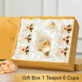 DecorBites™ Daisy Enamel Crystal Glass Teapot Set for Hot and Cold Drinks