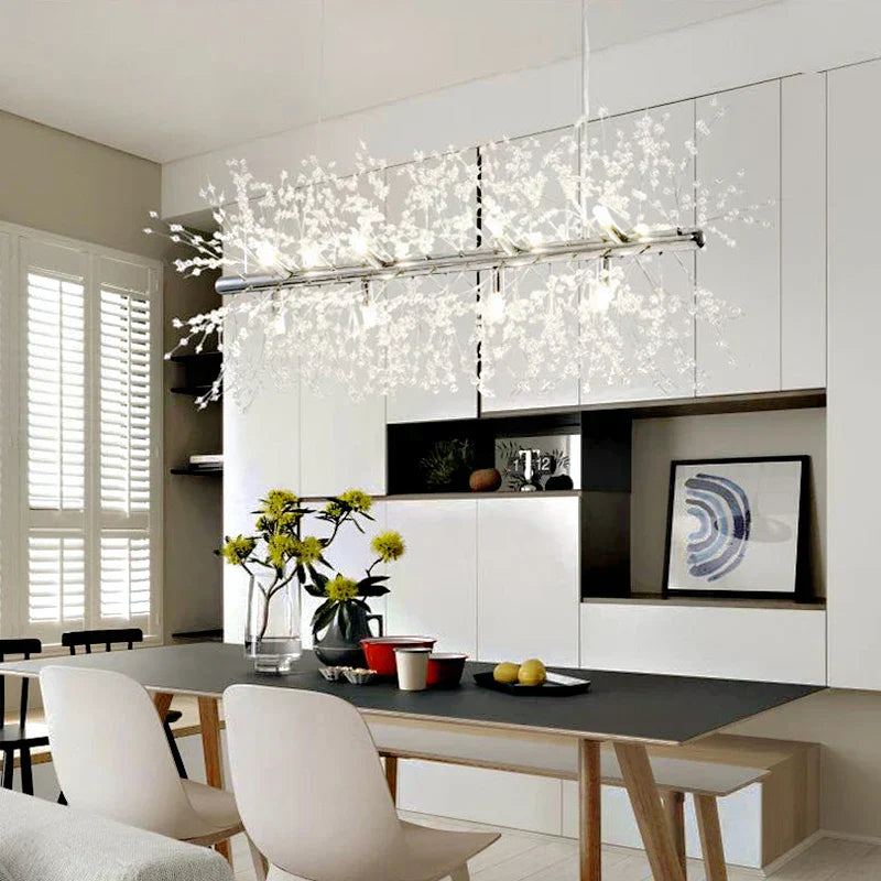 DecorBites™ Dandelion Chandelier: Nordic Minimalist Wrought Iron LED Indoor Light for Living Room
