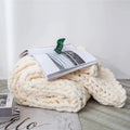 DecorBites™ Cozy Chenille Chunky Knit Blanket - Soft Decorative Throw for Bed, Sofa, Living Room - Summer Quilt or Rug Alternative