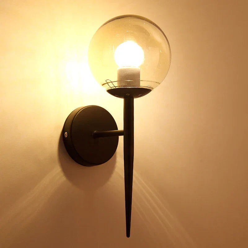 DecorBites™ Glass Ball LED Wall Lights for Bedroom Passage Corridor, E27 Sconces