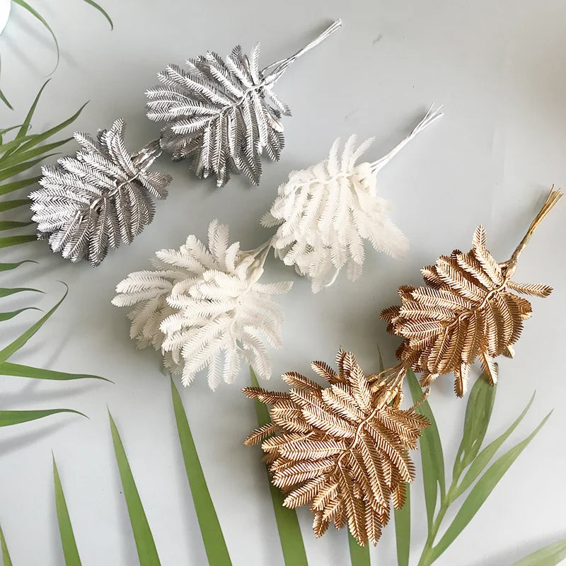 DecorBites™ Artificial Eucalyptus Leaf Bunch for Home Christmas Wedding Decor - 6-Pack
