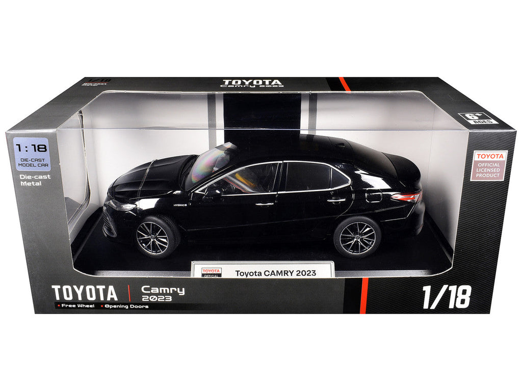2023 Toyota Camry Hybrid Black 1/18 Diecast Model Car by Heimanba