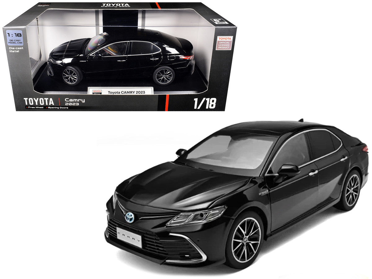 2023 Toyota Camry Hybrid Black 1/18 Diecast Model Car by Heimanba