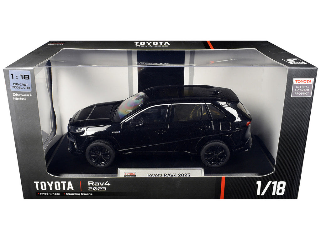 2023 Toyota Rav4 Hybrid Black 1/18 Diecast Model Car by Heimanba