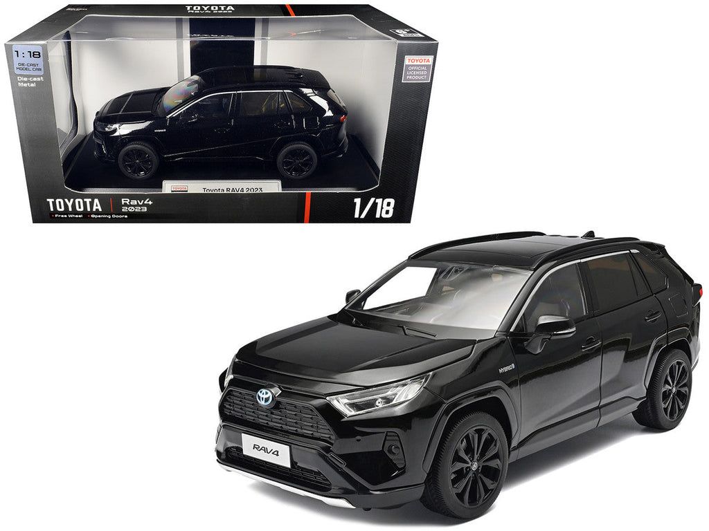 2023 Toyota Rav4 Hybrid Black 1/18 Diecast Model Car by Heimanba