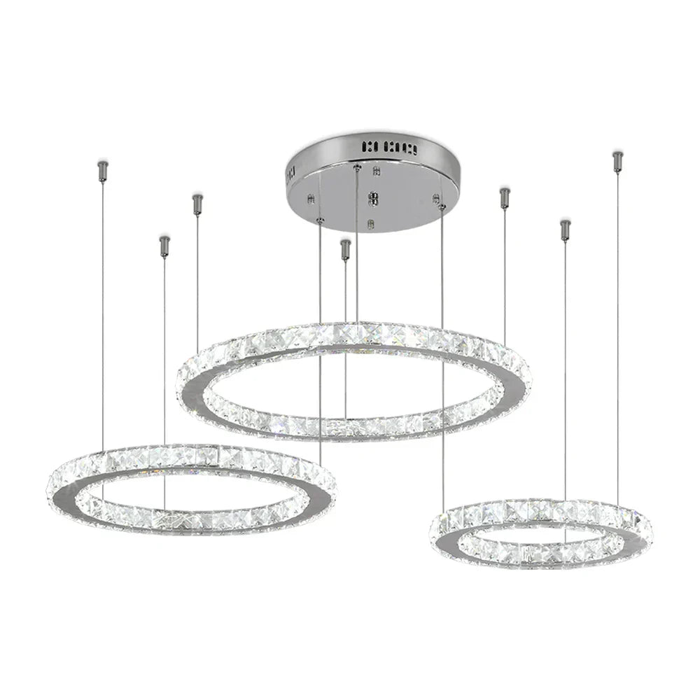 DecorBites™ Crystal LED Chandeliers: Modern Pendant Light for Living Room.