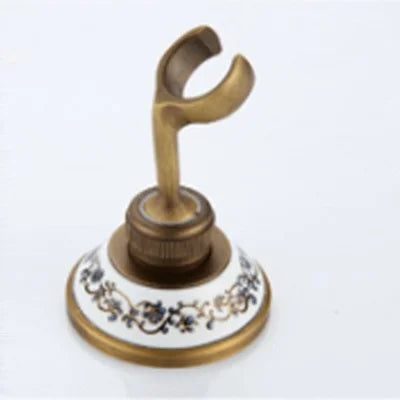 Antique brass round shower faucet set with handheld sprayer bathroom