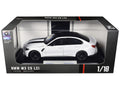 BMW M3 CS LCI White Metallic with Matt Black Top and Hood Stripes 1/18 Diecast Model Car by Heimanba