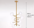 DecorBites™ Glass Ball Iron Chandelier for Home Hotel Villa Living Room