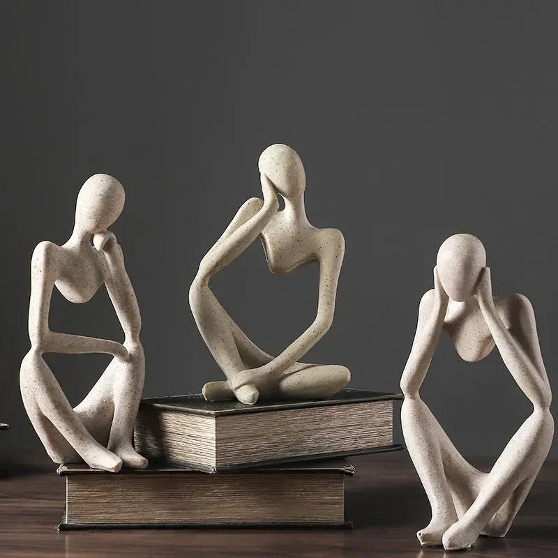 DecorBites™ Abstract Thinker Woman Figurine Resin Sculpture Modern Art Decor Craft Ornament