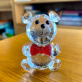 DecorBites™ Clear Crystal Teddy Bear Figurines - Glass Animal Paperweight & Home Decor