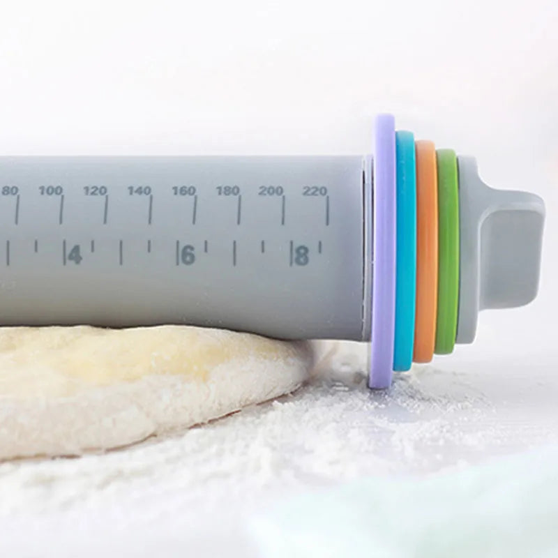DecorBites™ Adjustable Silicone Rolling Pin for Fondant Cake Pastry Decor - Bakeware Tool