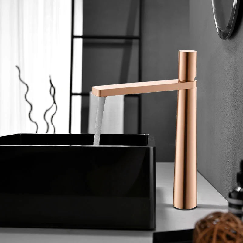 DecorBites™ Brushed Gold Basin Faucet - Elegant Brass Bathroom Mixer Tap for Lavatory