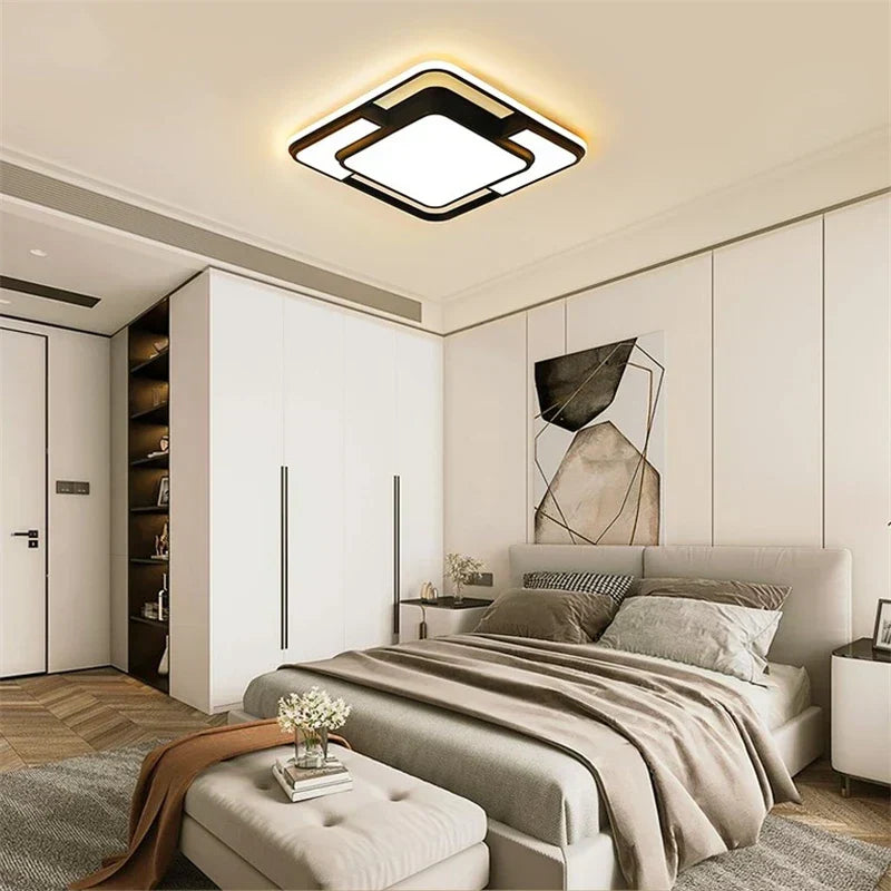 DecorBites™ Geometry LED Ceiling Light: Modern Nordic Light Luxury for Living Room Decor